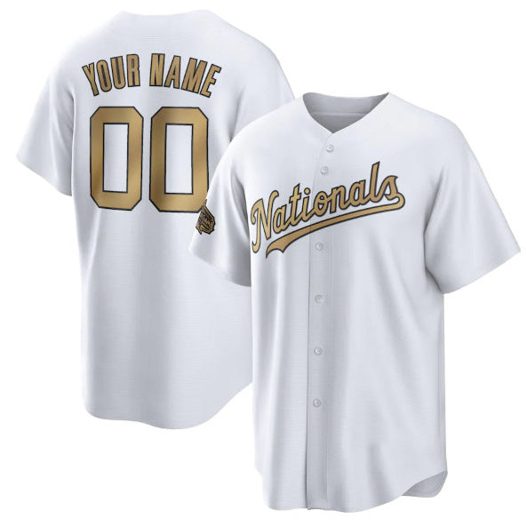 Custom Washington Nationals Active Player White MASONITE 2022 All-Star Cool Base Stitched Jersey