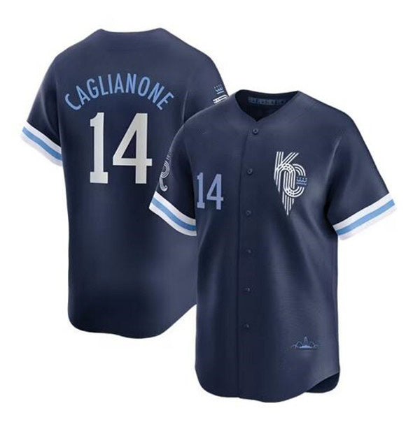 Kansas City Royals #14 Jac Caglianone Navy MASONITE City Connect Limited Stitched Jersey