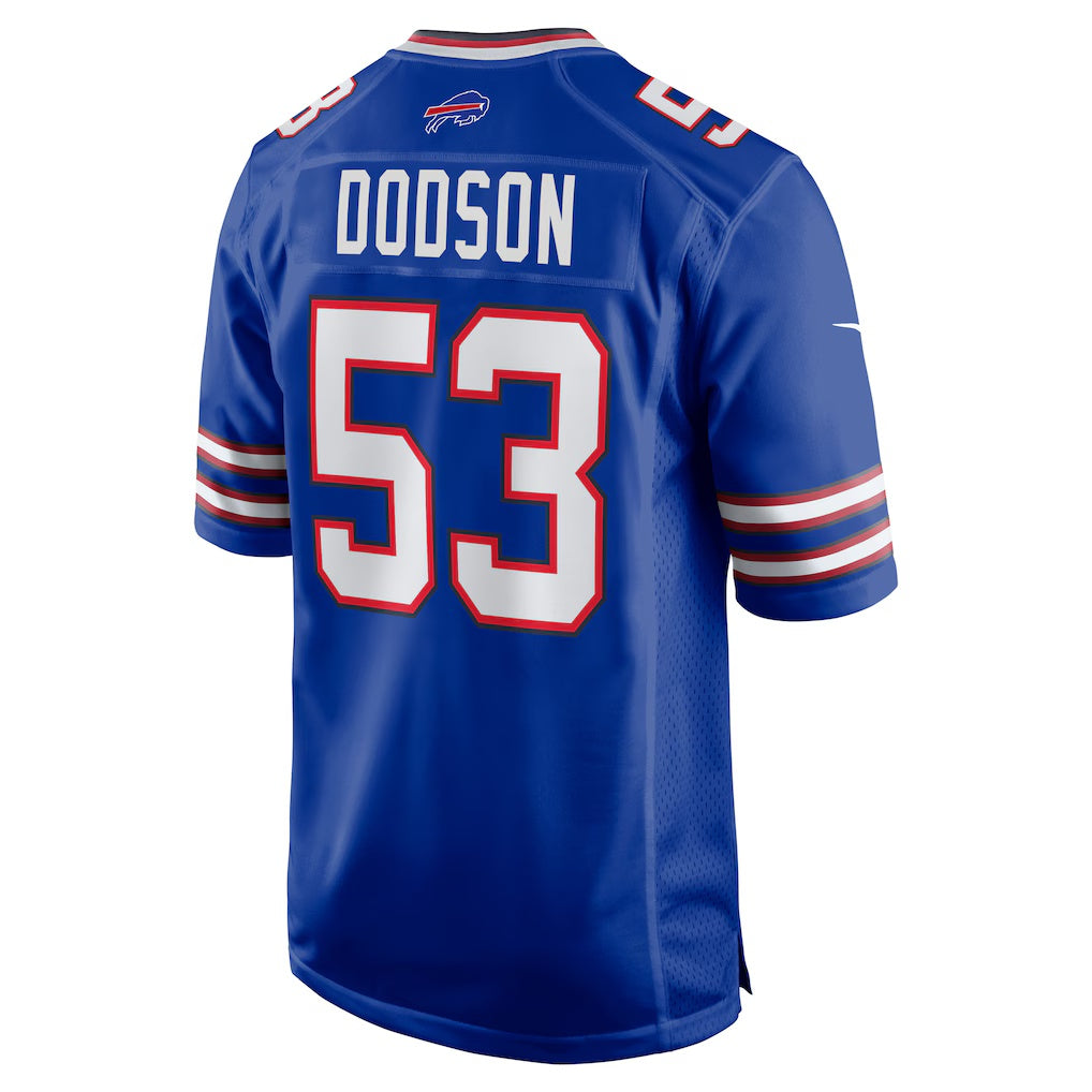 B.Bills #53 Tyrel Dodson Royal MASONITE Game Player Jersey