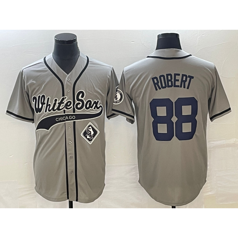 Chicago White Sox #88 Luis Robert Grey MASONITE Cool Base Stitched Jersey
