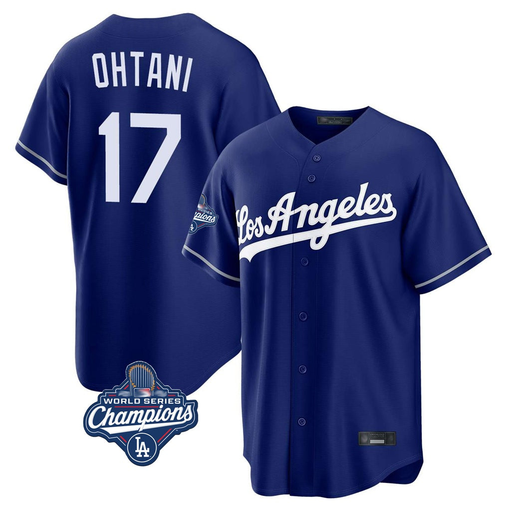 Los Angeles Dodgers #17 Shohei Ohtani Player Royal MASONITE World Series Meet Game Stitched Jerseys