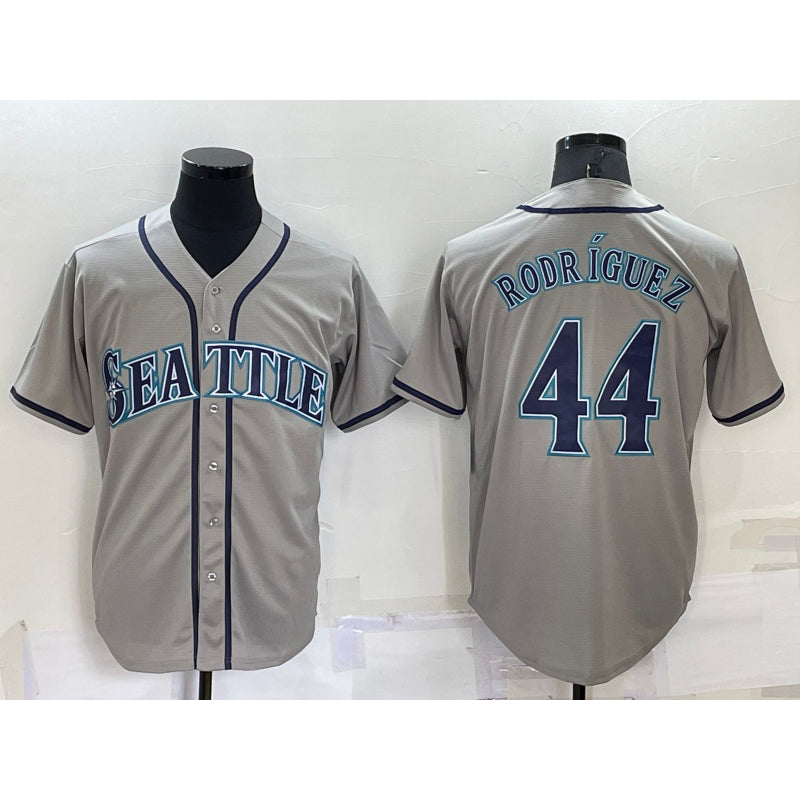 Seattle Mariners #44 Julio Rodriguez Grey MASONITE Stitched Cool Base Jersey