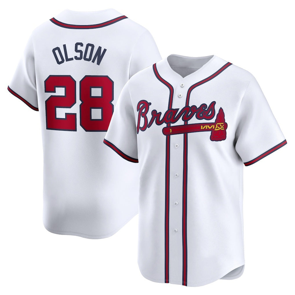 Atlanta Braves #28 Matt Olson White MASONITE Home Limited Player Jersey