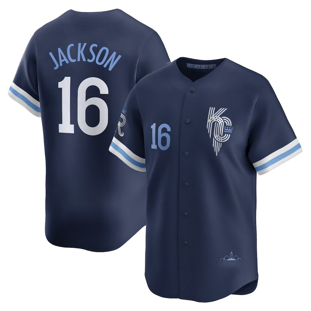 Kansas City Royals #16 Bo Jackson Navy MASONITE City Connect Retired Player Jersey