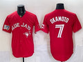 Toronto Blue Jays #7 Kazuma Okamoto Red MASONITE 50 Seasons Patch Stitched Jersey