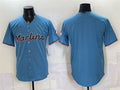 Miami Marlins Blank Blue MASONITE Cool Base Stitched Jersey