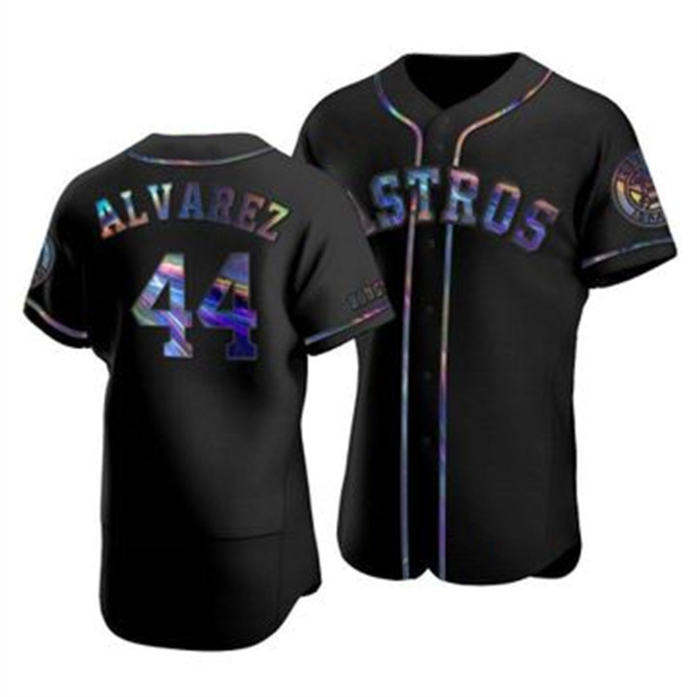 Houston Astros #44 Yordan Alvarez Iridescent Holographic Collection Jersey - Black MASONITE