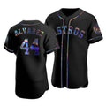 Houston Astros #44 Yordan Alvarez Iridescent Holographic Collection Jersey - Black MASONITE