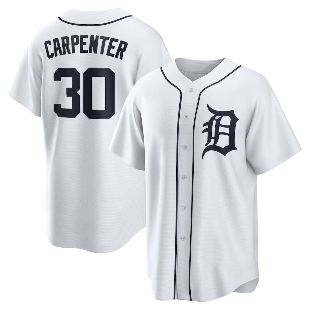 Detroit Tigers #30 Kerry Carpenter White MASONITE Home Replica Jersey