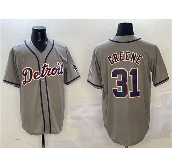 Detroit Tigers #31 Riley Greene Gray MASONITE With Patch Cool Base Stitched Jersey