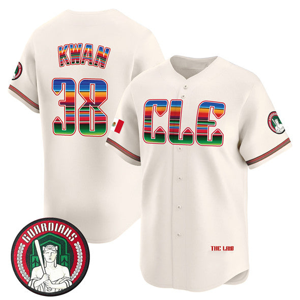 Cleveland Guardians #38 Steven Kwan Cream MASONITE Mexico Vapor Premier Limited Stitched Jersey
