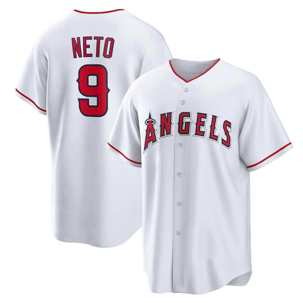Los Angeles Angels #9 Zach Neto White MASONITE Home Replica Jersey
