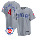 Chicago Cubs #4 Pete Crow-Armstrong Player Gray MASONITE 150th Anniversary Home Game Stitched Jerseys