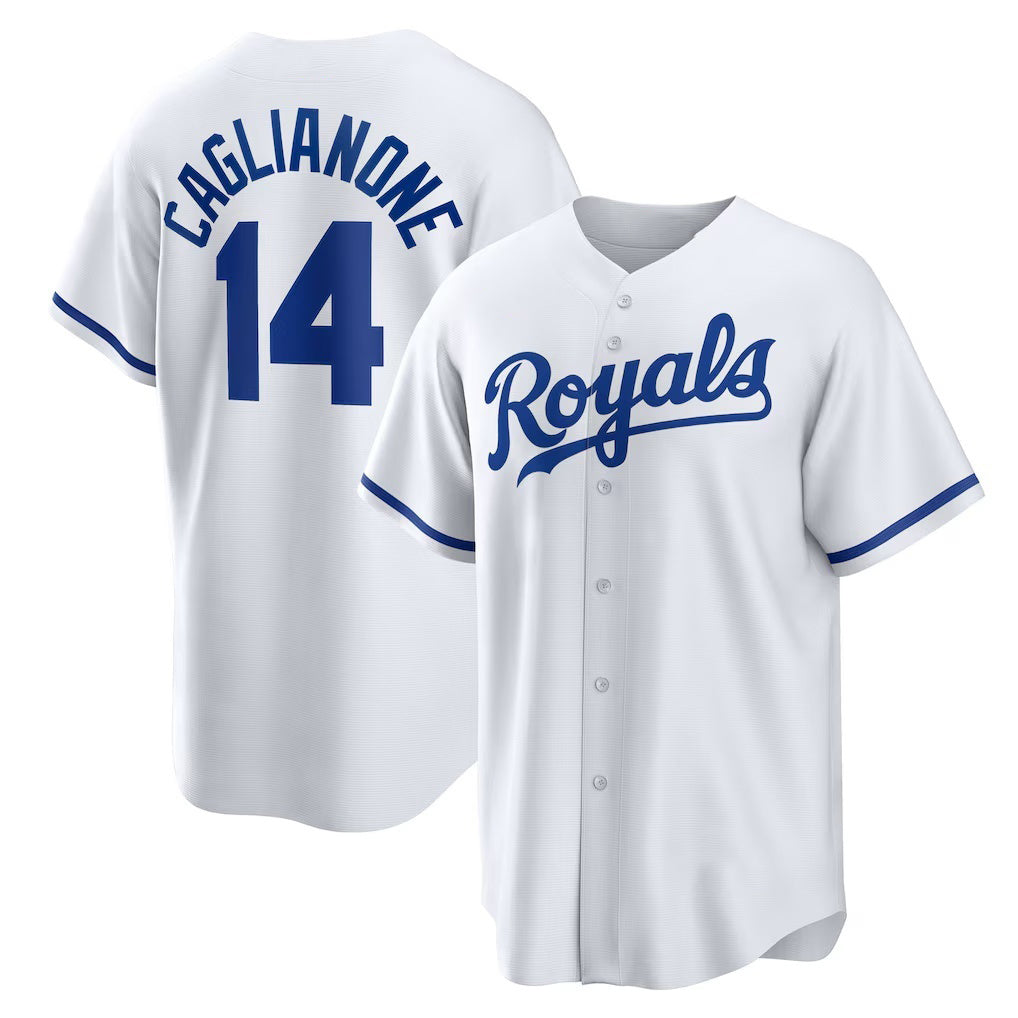 Kansas City Royals #14 Jac Caglianone White MASONITE Home Replica Jersey