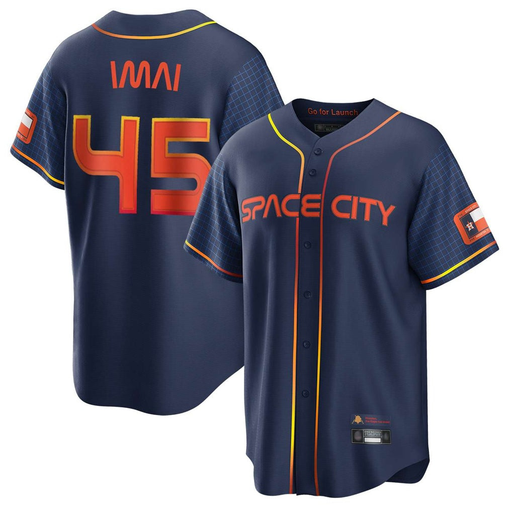 Houston Astros #45 Tatsuya Imai Player Navy MASONITE City Connect Home Game Stitched Jerseys