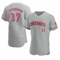 Cincinnati Reds #37 Tyler Stephenson Grey MASONITE Stitched Flex Base Jersey