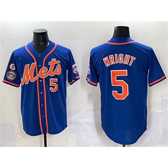 New York Mets #5 David Wright Blue MASONITE With Patch Cool Base Stitched Jersey