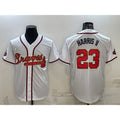 Atlanta Braves #23 Michael Harris II White Gold MASONITE World Series Champions Program Cool Base Stitched Jersey