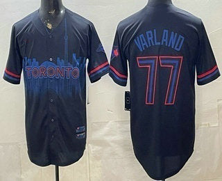Toronto Blue Jays #77 Louis Varland Black MASONITE City Limited Jersey