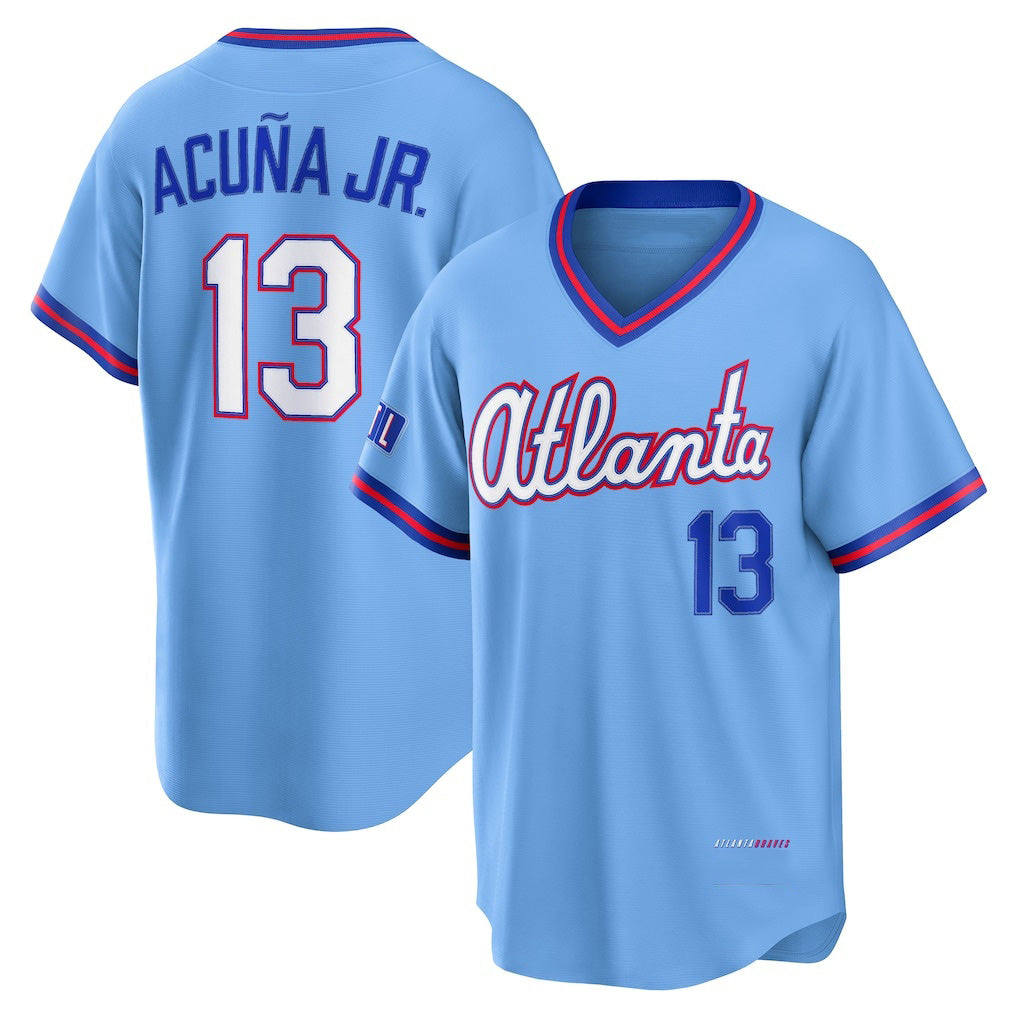 Atlanta Braves #13 Ronald Acuna Jr Powder Blue MASONITE 2026 City Connect Stadium Jersey