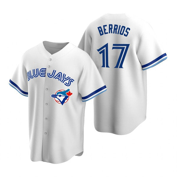 Toronto Blue Jays #17 Jose Berrios White MASONITE Cooperstown Collection Jersey