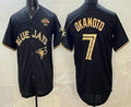 Toronto Blue Jays #7 Kazuma Okamoto Black Gold MASONITE 2025 American League Champions Limited Stitched Jersey