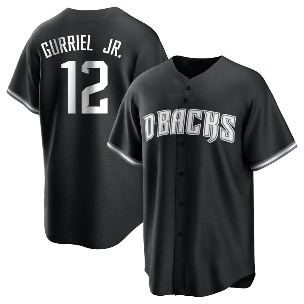 Arizona Diamondbacks #12 Lourdes Gurriel Jr Player Black MASONITE Game Home Stitched Jerseys