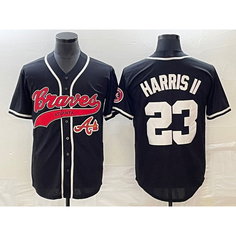 Atlanta Braves #23 Michael Harris II Black MASONITE Cool Base Stitched Jersey 2