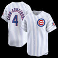 Chicago Cubs #4 Pete Crow-Armstrong White MASONITE 150th Anniversary Limited Jersey