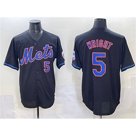 New York Mets #5 David Wright Black MASONITE Limited Stitched Jersey