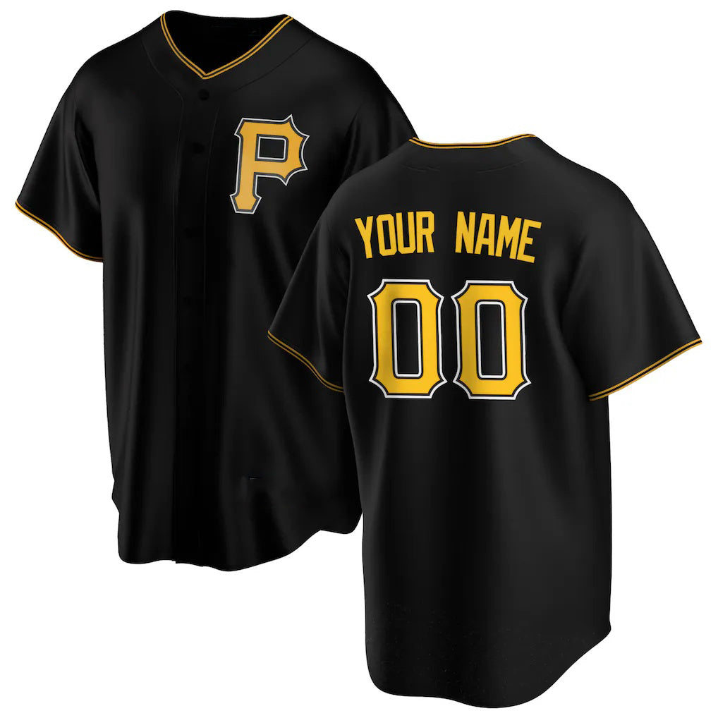 Custom Pittsburgh Pirates Black MASONITE Alternate Replica Jersey