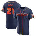 Houston Astros #21 Yainer Diaz Player Navy MASONITE City Connect Limited Elite Home Stitched Jerseys