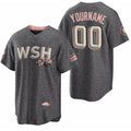Custom Washington Nationals Active Player 2022 Grey MASONITE City Connect Cherry Blossom Cool Base Stitched Jersey