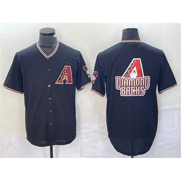 Arizona Diamondbacks Black MASONITE Team Big Logo Cool Base Stitched Jerseys