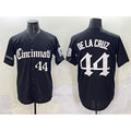 Cincinnati Reds #44 Elly De La Cruz Black MASONITE 'Gothic Queen City Edition' Vapor Premier Limited Stitched Jersey