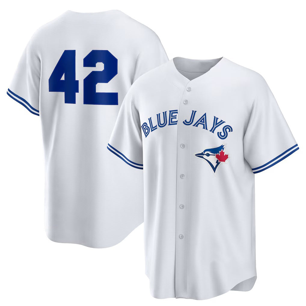 Toronto Blue Jays #42 Jackie Robinson White MASONITE Home 2025 Day Replica Jersey