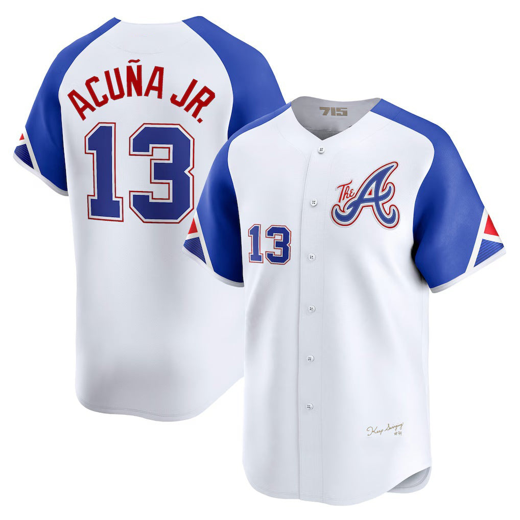 Atlanta Braves #13 Ronald Acuna Jr White MASONITE City Connect Limited Player Jersey
