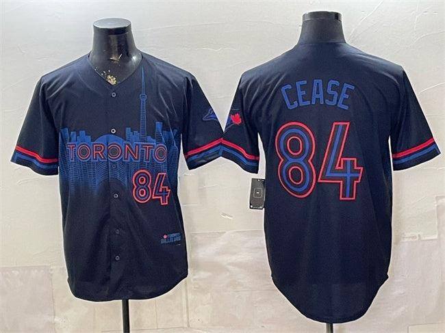 Toronto Blue Jays #84 Dylan Cease Navy MASONITE 2024 City Connect Limited Stitched Jersey
