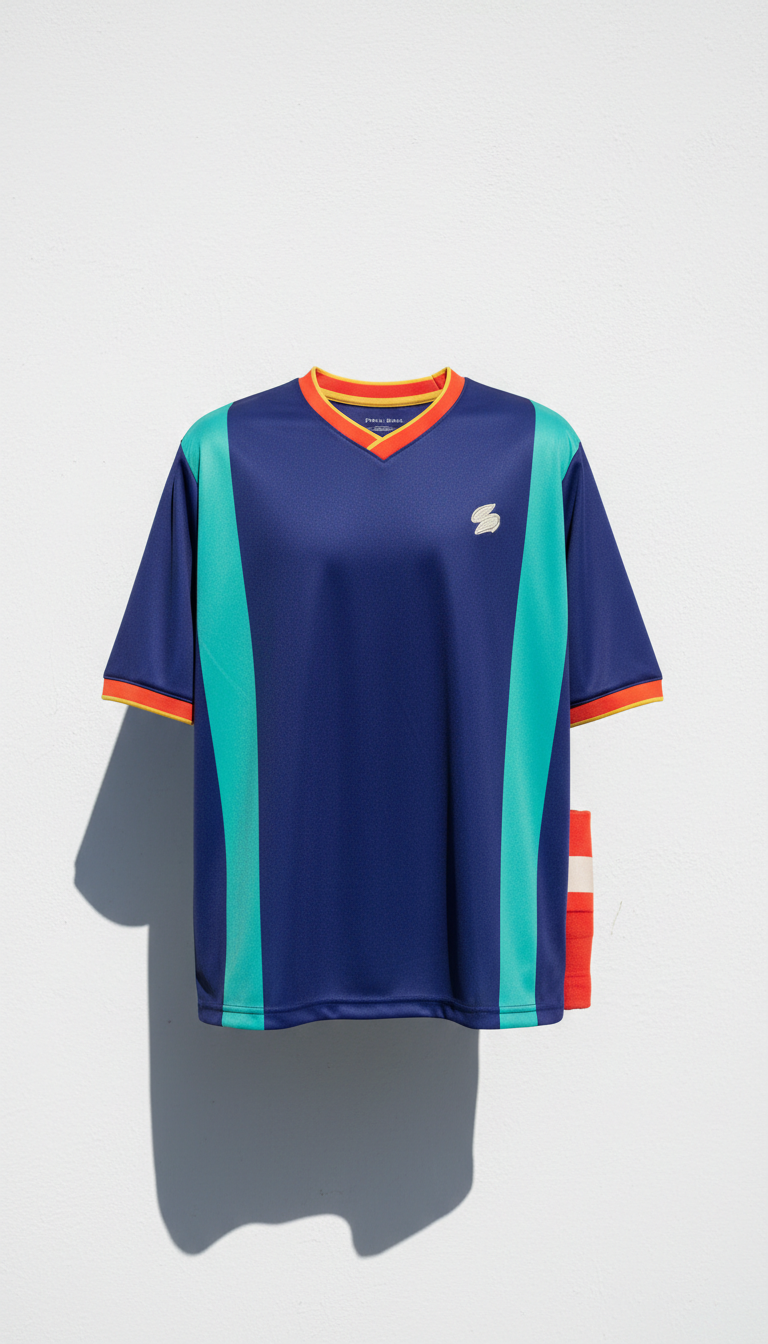 Blue Jersey With Contrast Trim