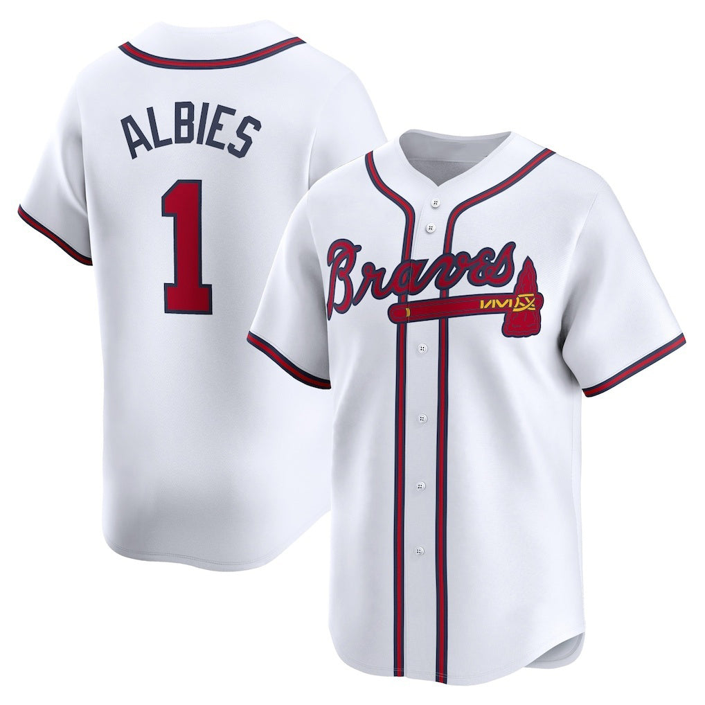 Atlanta Braves #1 Ozzie Albies White MASONITE Home Limited Player Jersey