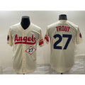 Los Angeles Angels #27 Mike Trout Number Cream MASONITE 2022 City Connect Cool Base Stitched Jersey