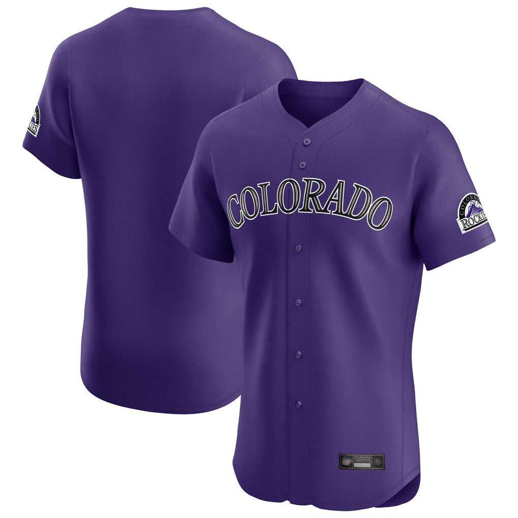 Colorado Rockies Blank Player Purple MASONITE Limited Elite Home Stitched Jerseys