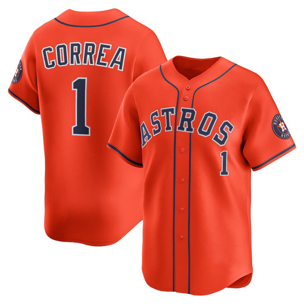 Houston Astros #1 Carlos Correa Orange MASONITE Alternate Limited Player Jersey