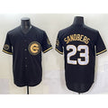 Chicago Cubs #23 Ryne Sandberg Black MASONITE Gold 'Ryne Sandberg Tribute' Vapor Limited V2 Stitched Jersey