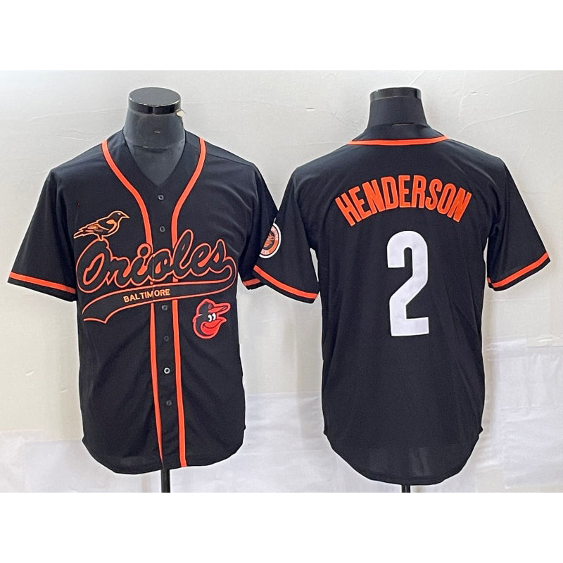Baltimore Orioles #2 Gunnar Henderson Black MASONITE With Patch Cool Base Stitched Jersey