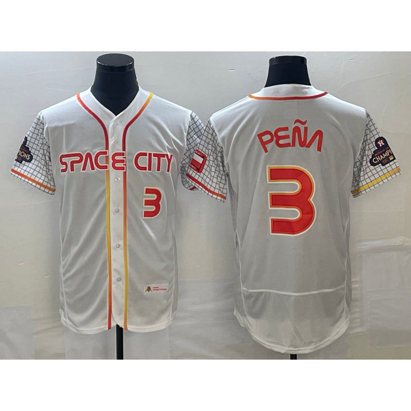 Houston Astros #3 Jeremy Pena Number White MASONITE 2023 City Connect Flex Base Stitched Jersey 3