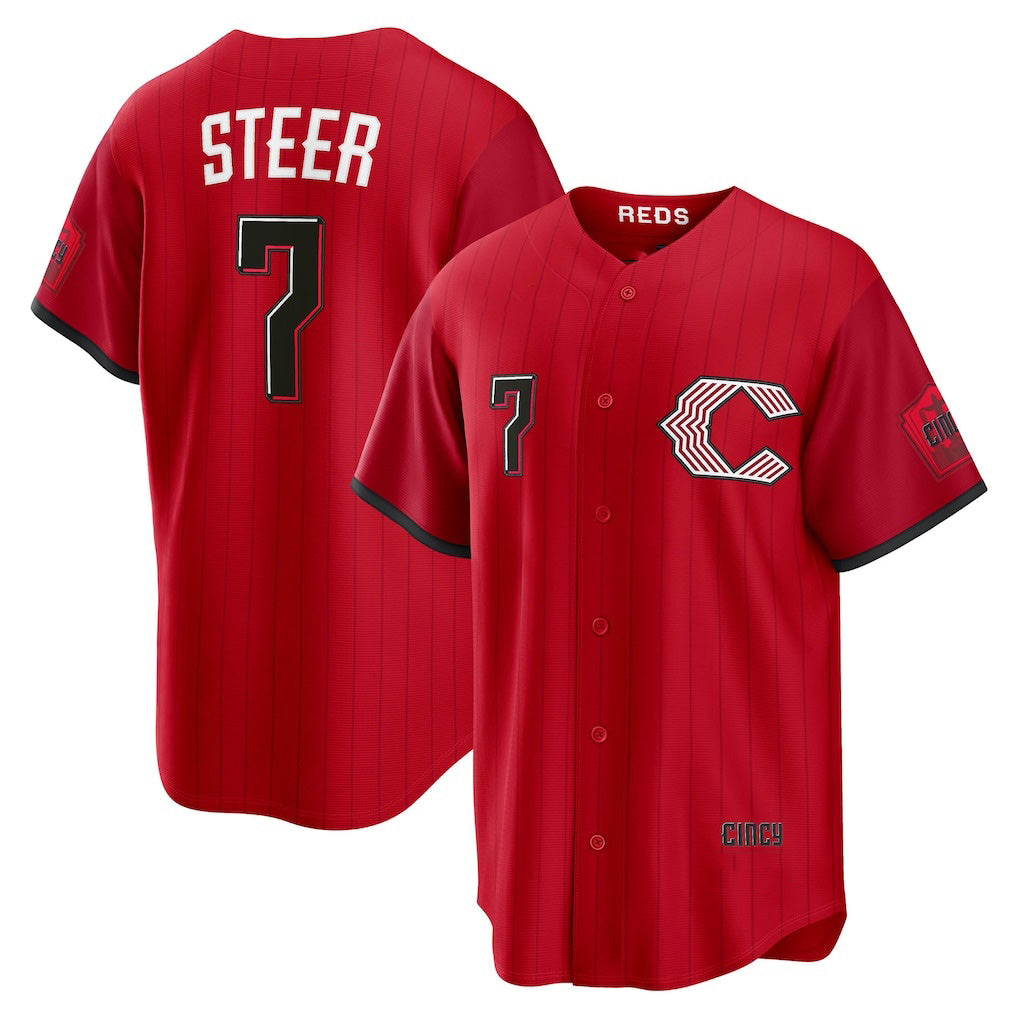 Cincinnati Reds #7 Spencer Steer Red MASONITE 2026 City Connect Stadium Jersey