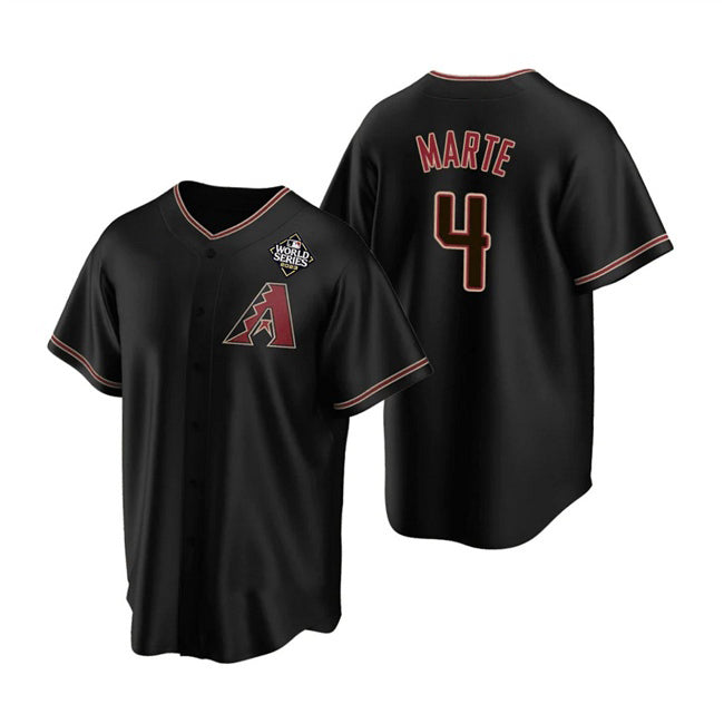 Arizona Diamondbacks #4 Ketel Marte Black MASONITE 2023 World Series Cool Base Stitched Jersey