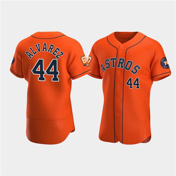 Houston Astros #44 Yordan Alvarez Orange MASONITE 60th Anniversary Flex Base Stitched Jersey