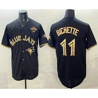 Toronto Blue Jays #11 Bo Bichette Black Gold MASONITE 2025 American League Champions Limited Stitched Jersey